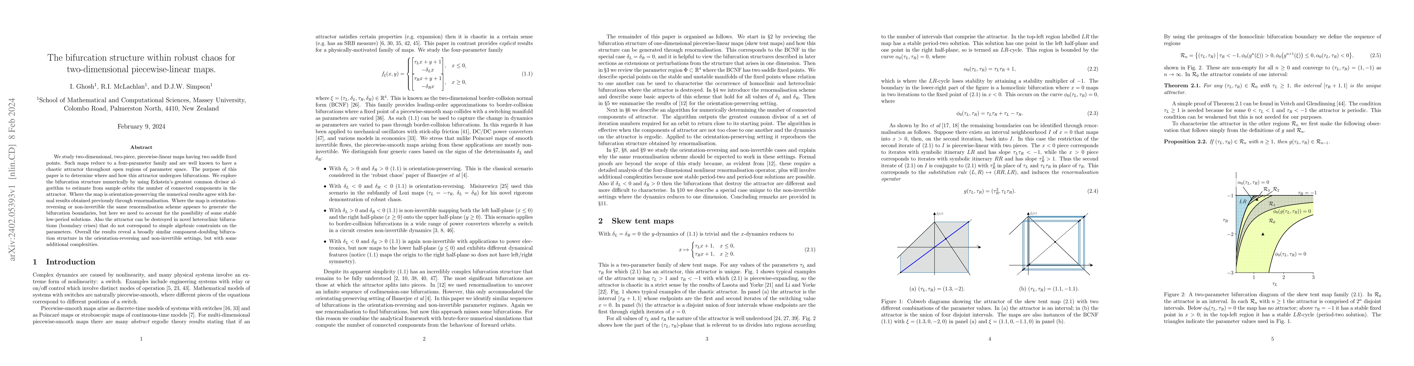 Thumbnail for The bifurcation structure within robust chaos for two-dimensional
  piecewise-linear maps