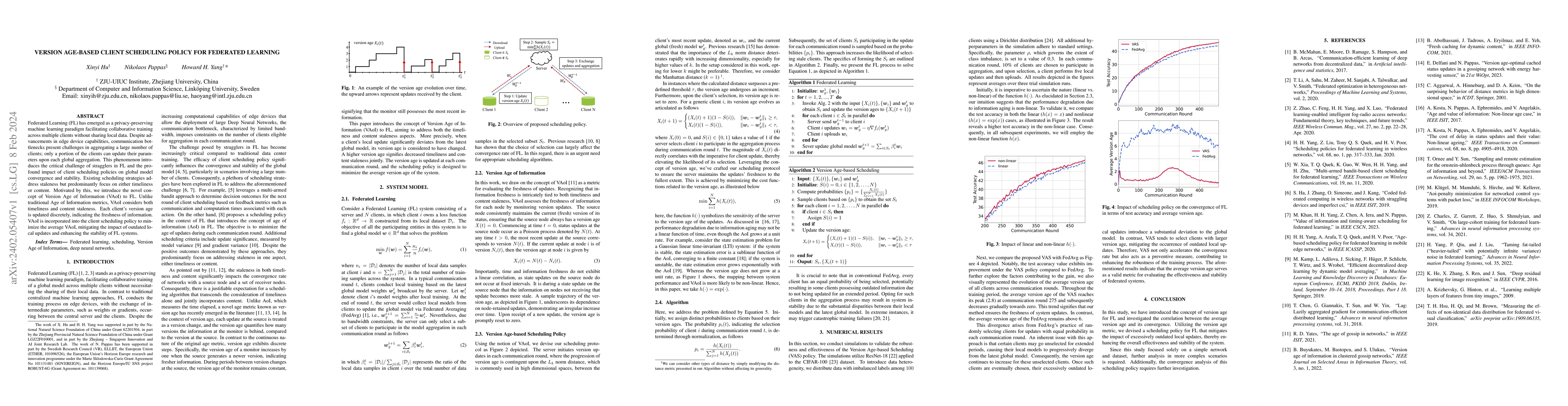 Thumbnail for Version age-based client scheduling policy for federated learning