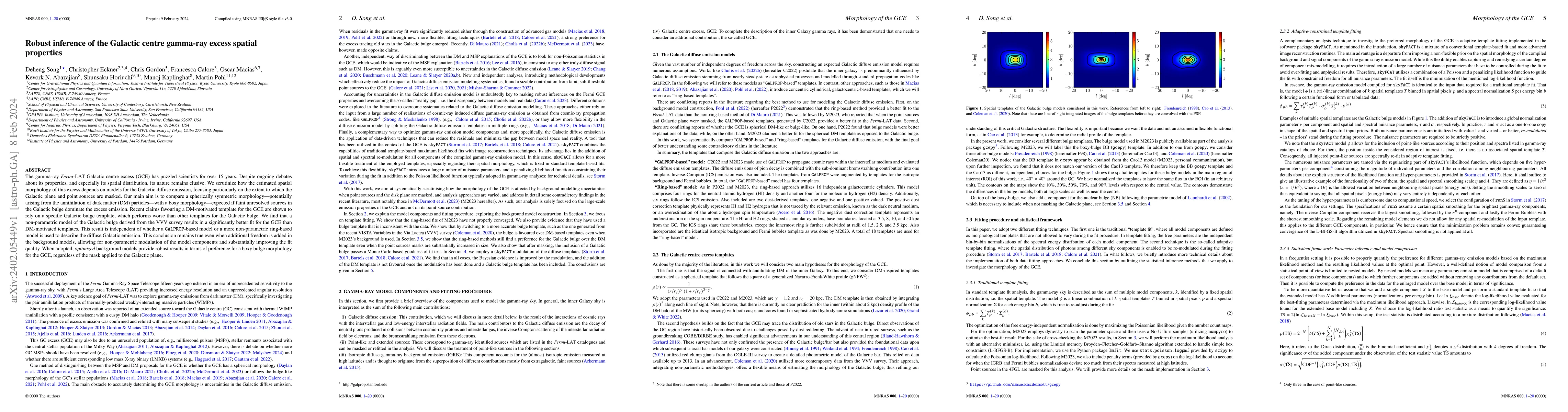 Thumbnail for Robust inference of the Galactic centre gamma-ray excess spatial
  properties