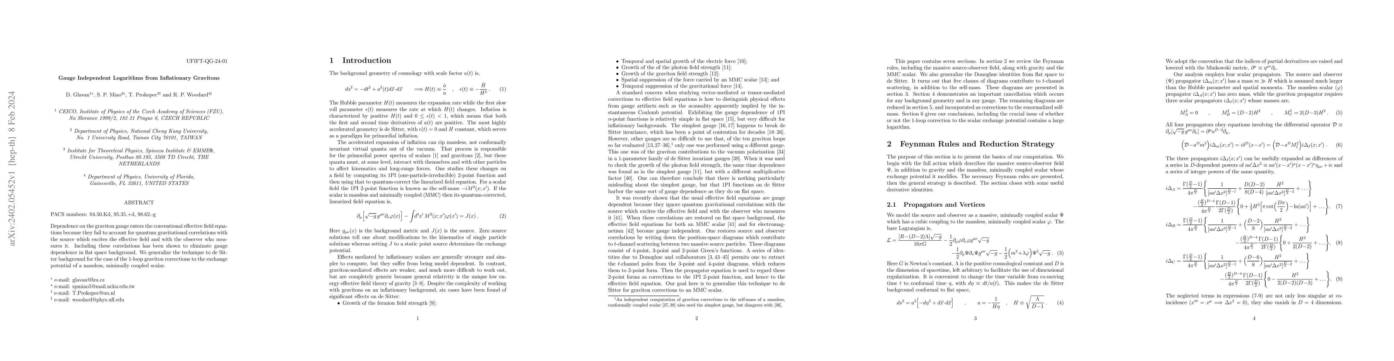 Thumbnail for Gauge Independent Logarithms from Inflationary Gravitons