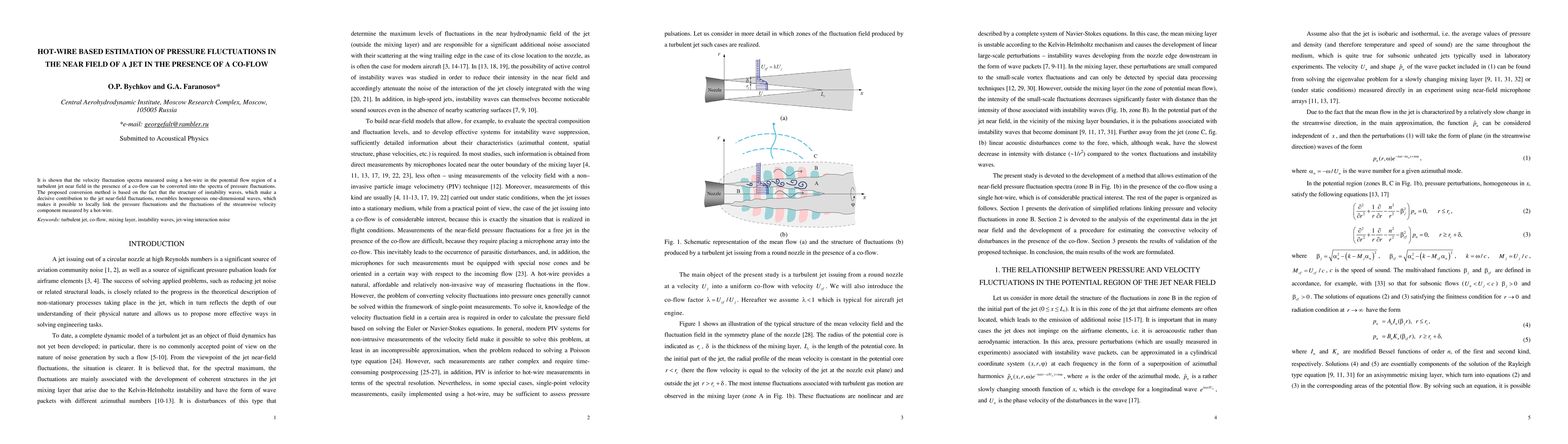 Thumbnail for Hot-wire based estimation of pressure fluctuations in the near field of
  a jet in the presence of a co-flow