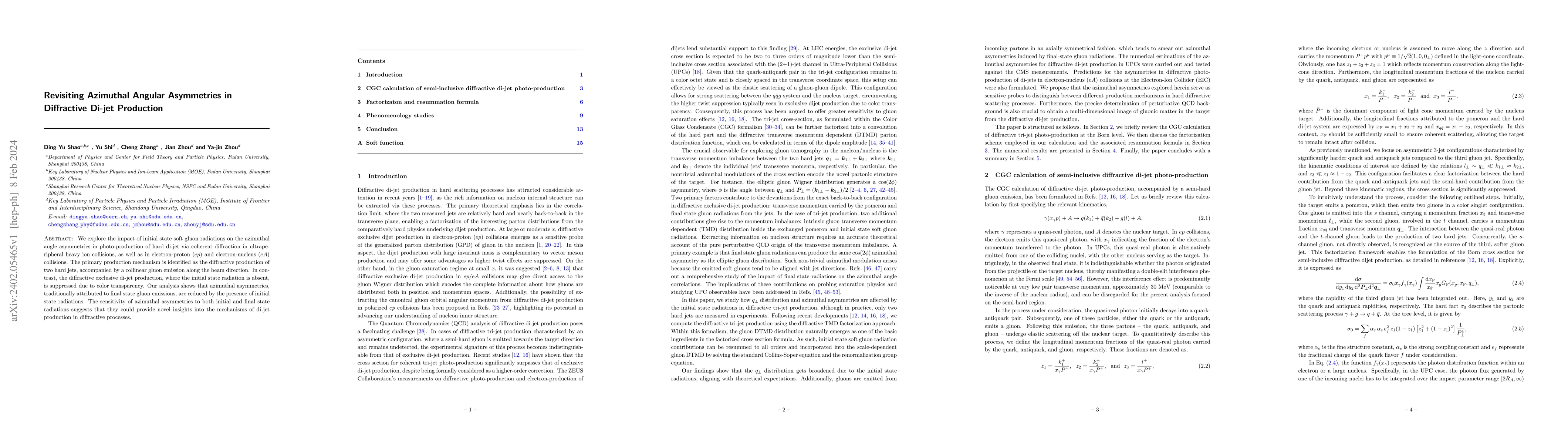 Thumbnail for Revisiting azimuthal angular asymmetries in diffractive di-jet
  production