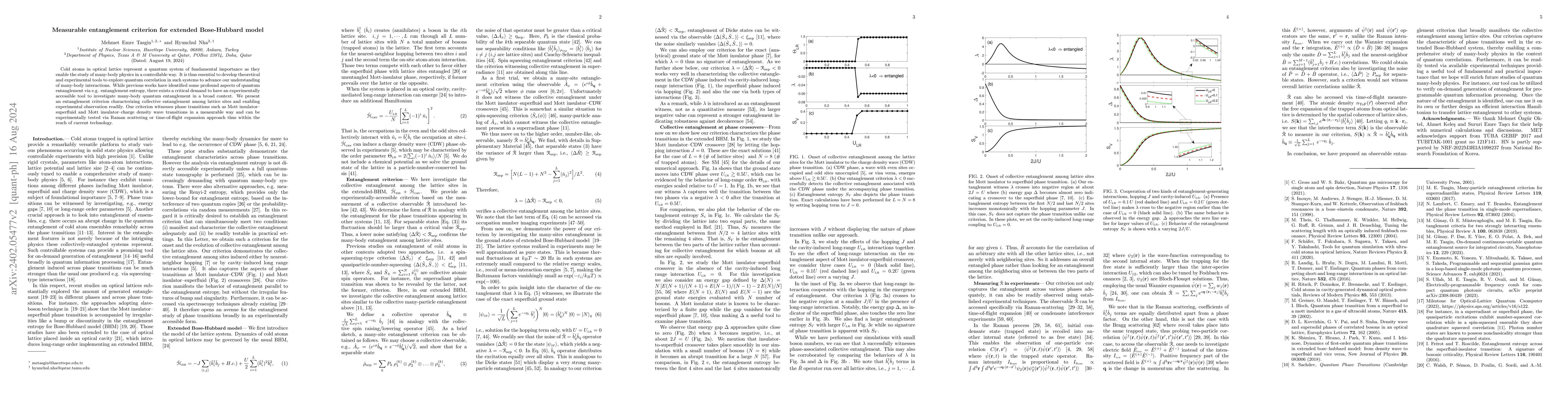 Thumbnail for Measurable entanglement criterion for extended Bose-Hubbard model