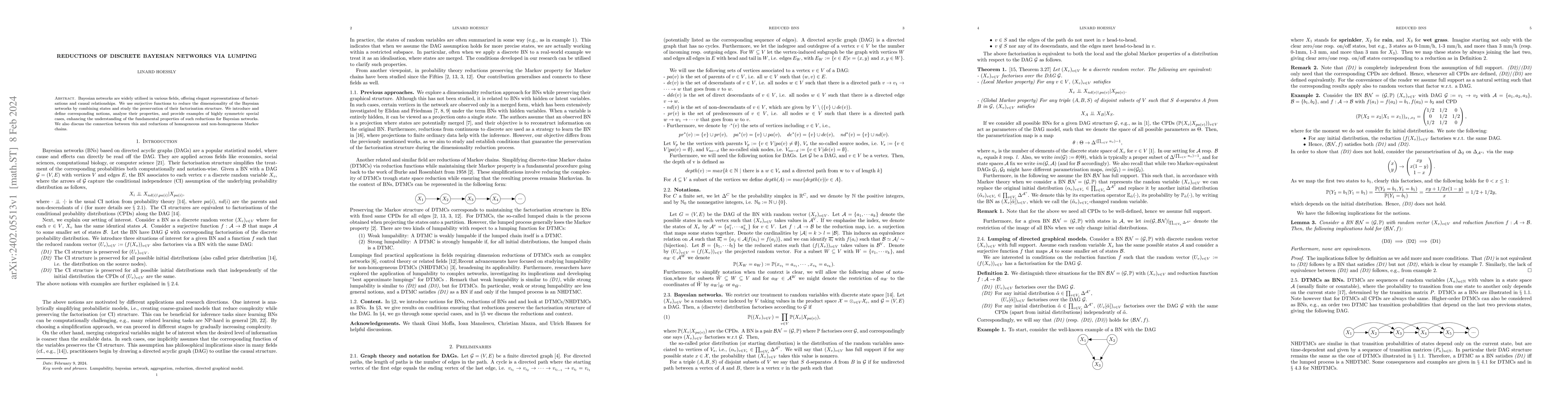 Thumbnail for Reductions of discrete Bayesian networks via lumping
