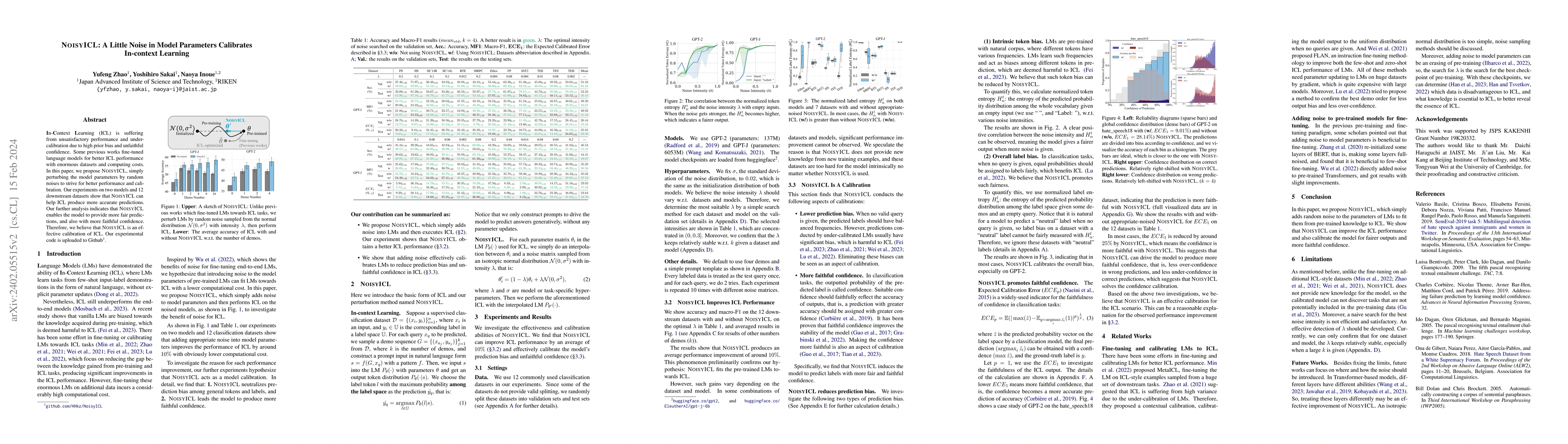 Thumbnail for NoisyICL: A Little Noise in Model Parameters Calibrates In-context
  Learning