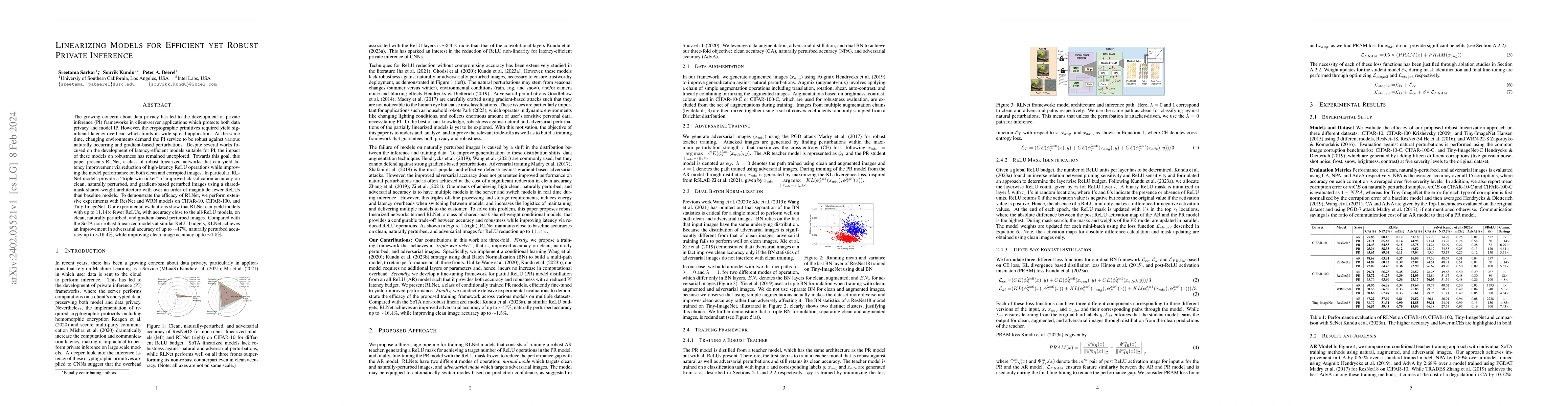 Thumbnail for Linearizing Models for Efficient yet Robust Private Inference