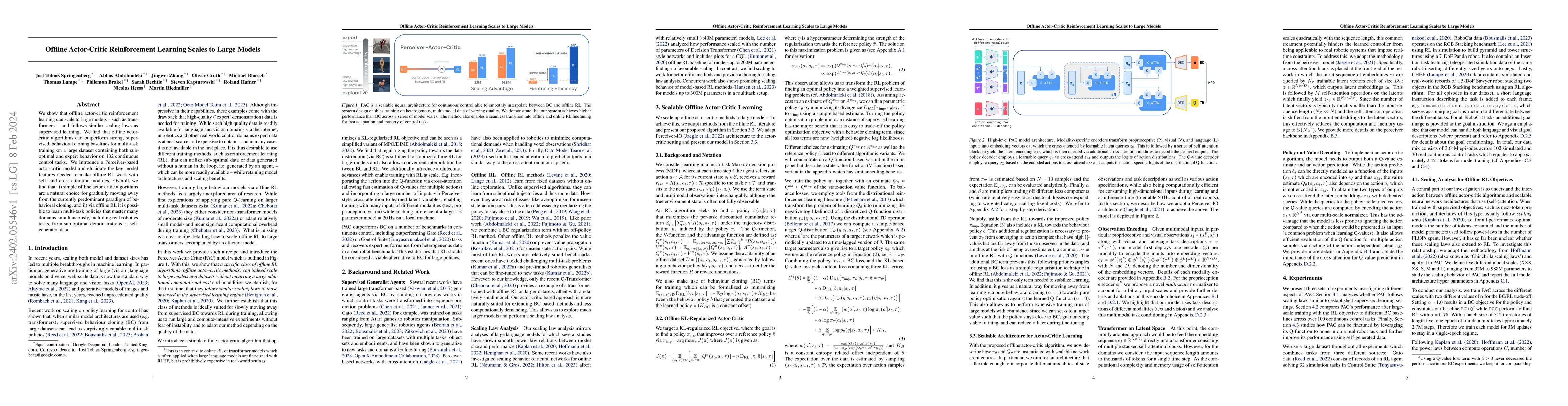 Thumbnail for Offline Actor-Critic Reinforcement Learning Scales to Large Models