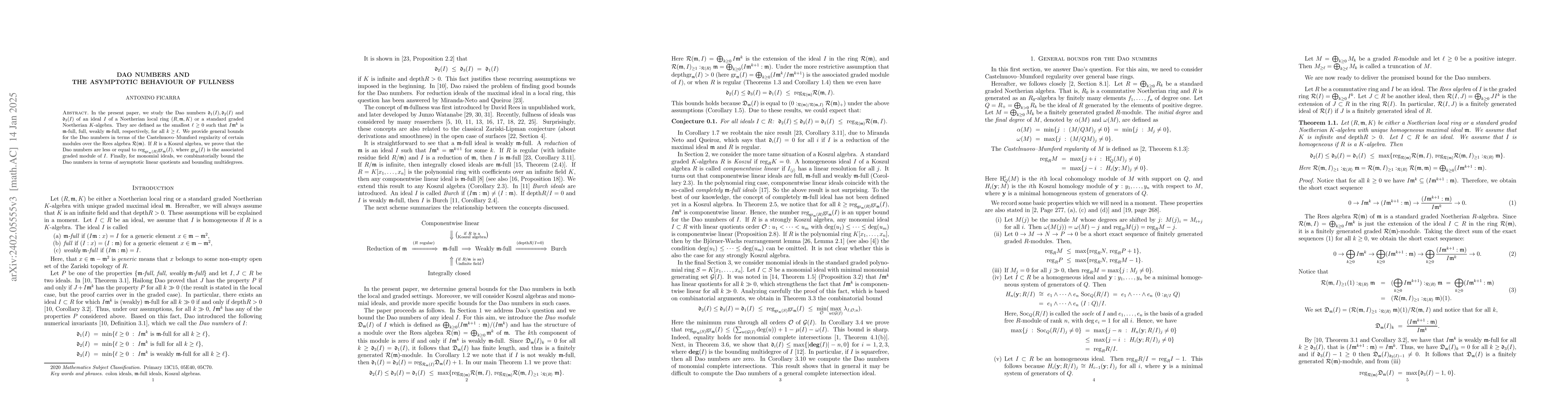 Thumbnail for Dao numbers and the asymptotic behaviour of fullness