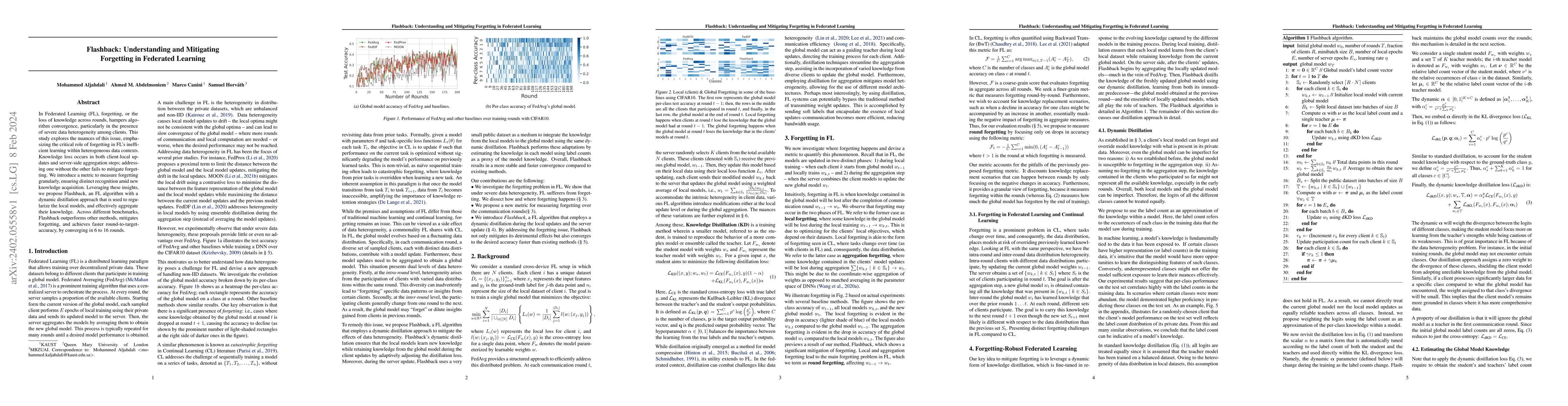 Thumbnail for Flashback: Understanding and Mitigating Forgetting in Federated Learning