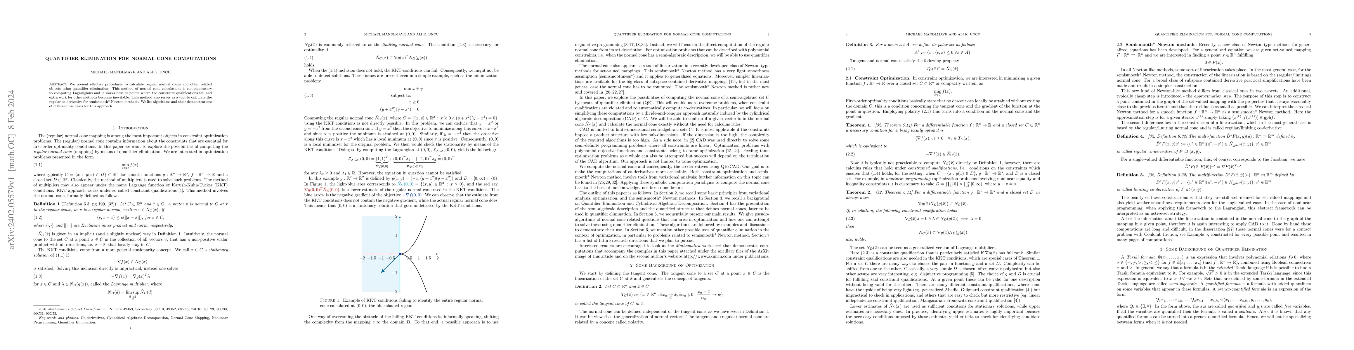 Thumbnail for Quantifier Elimination for Normal Cone Computations
