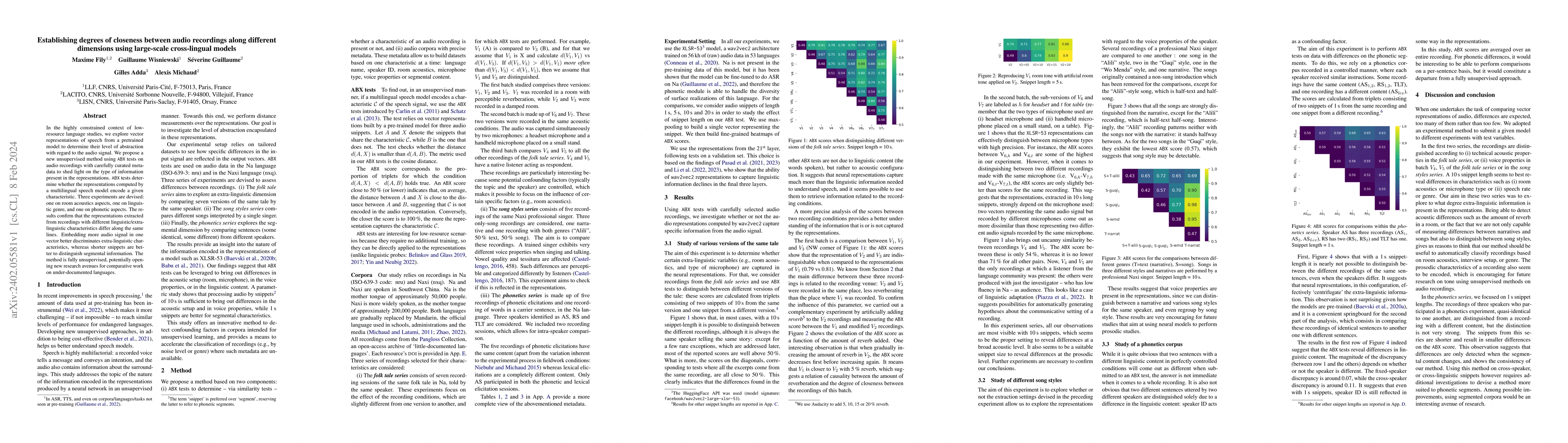 Thumbnail for Establishing degrees of closeness between audio recordings along
  different dimensions using large-scale cross-lingual models
