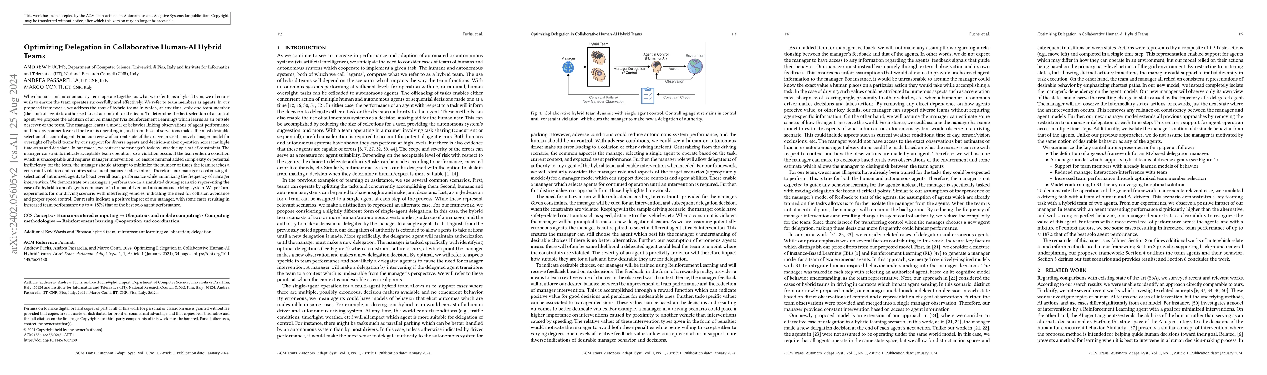 Thumbnail for Optimizing Delegation in Collaborative Human-AI Hybrid Teams