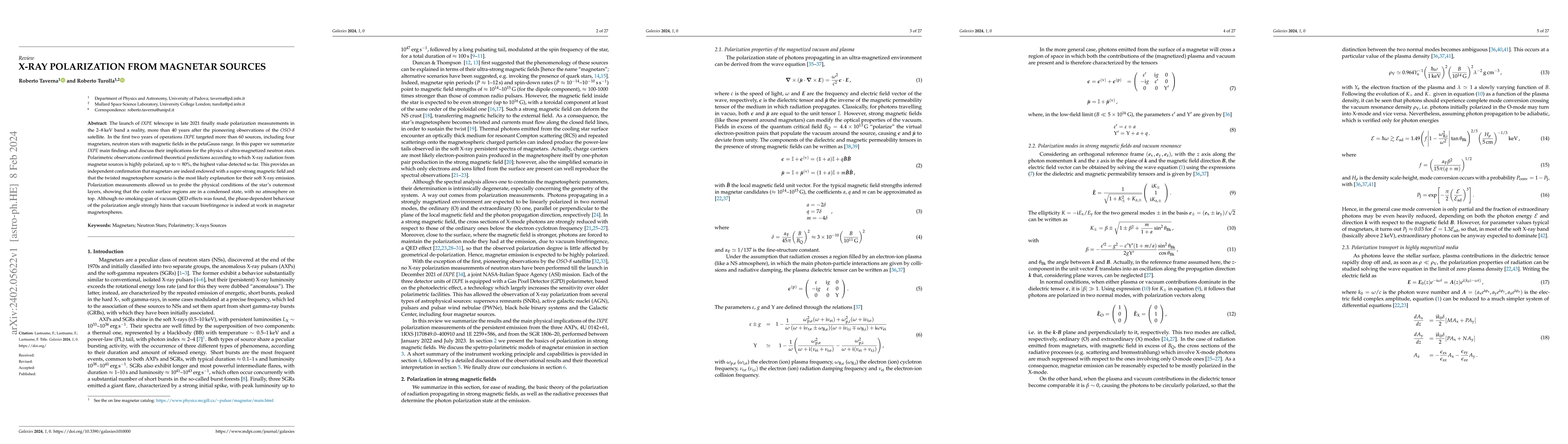 Thumbnail for X-ray polarization from magnetar sources