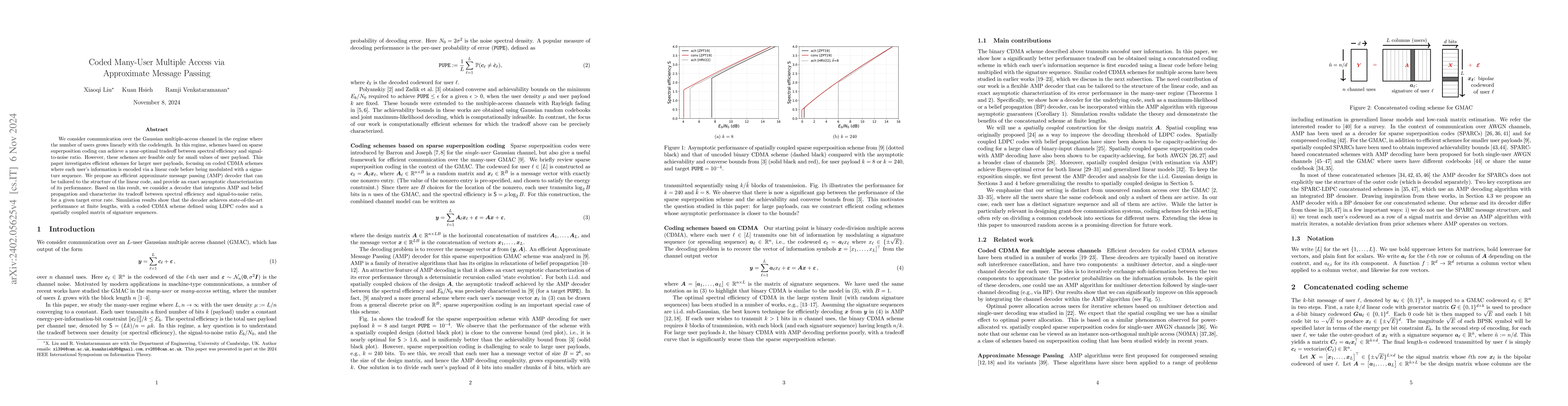 Thumbnail for Coded Many-User Multiple Access via Approximate Message Passing