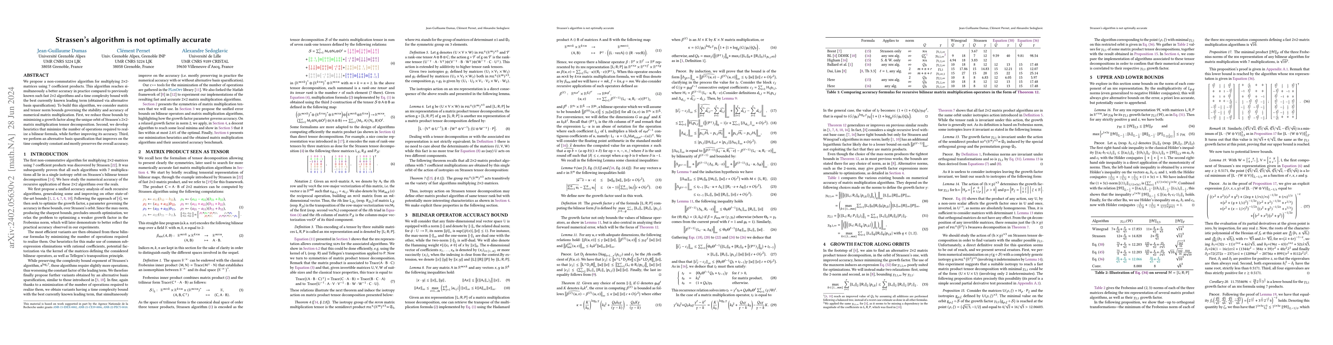 Thumbnail for Strassen's algorithm is not optimally accurate