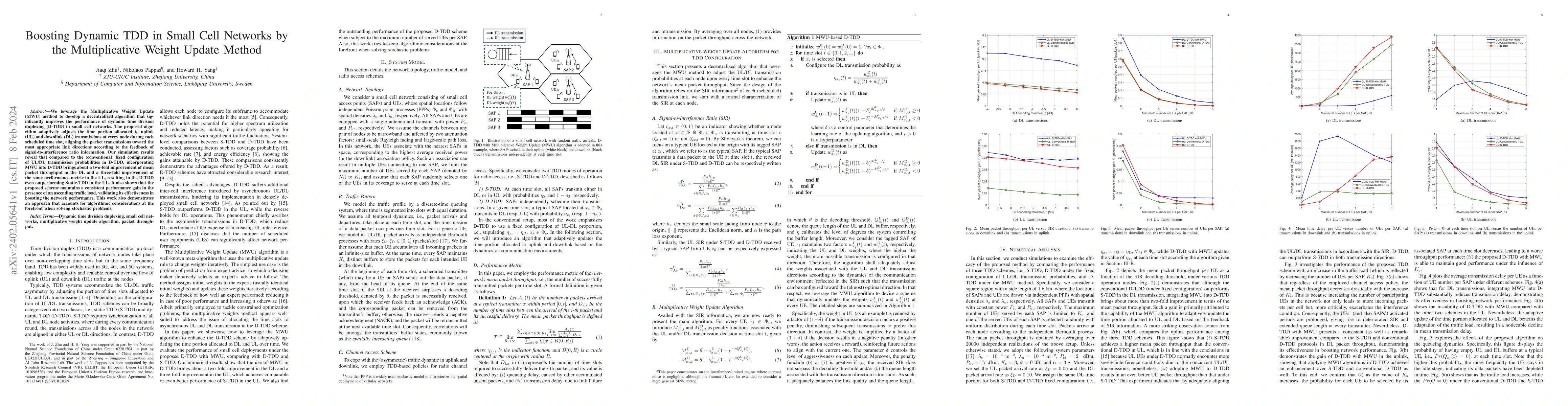 Thumbnail for Boosting Dynamic TDD in Small Cell Networks by the Multiplicative Weight
  Update Method