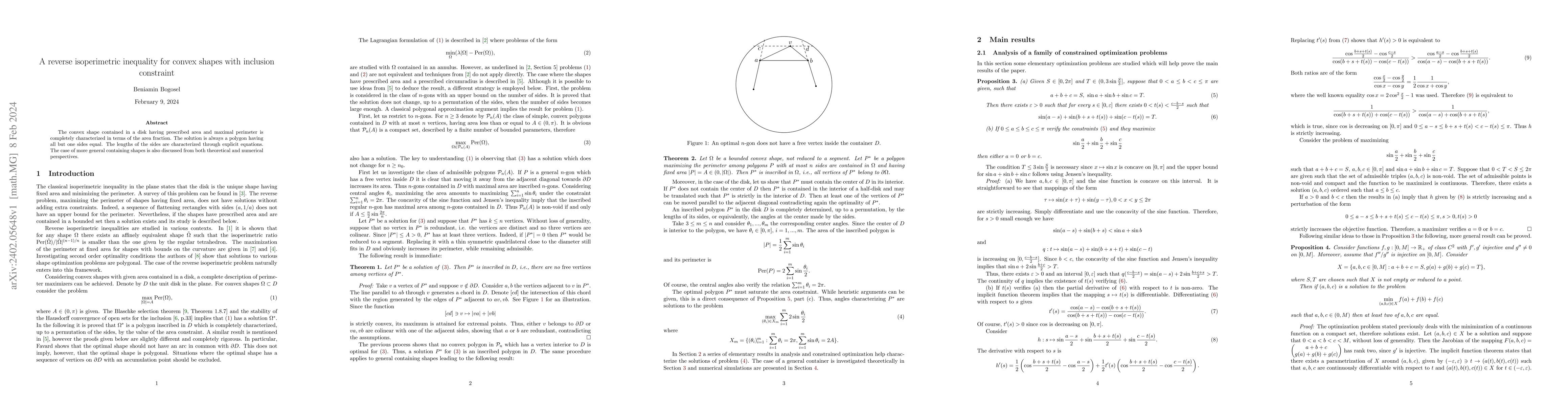 Thumbnail for A reverse isoperimetric inequality for convex shapes with inclusion
  constraint