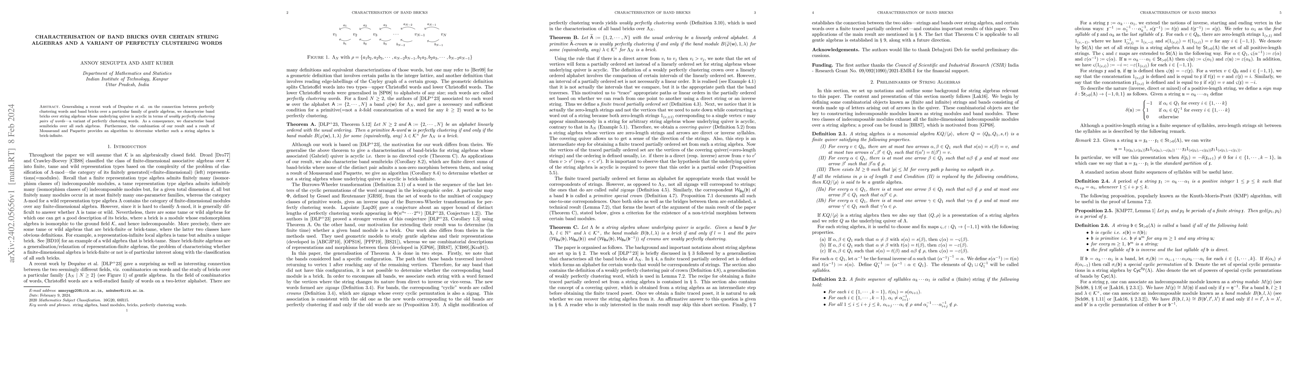 Thumbnail for Characterisation of band bricks over certain string algebras and a
  variant of perfectly clustering words