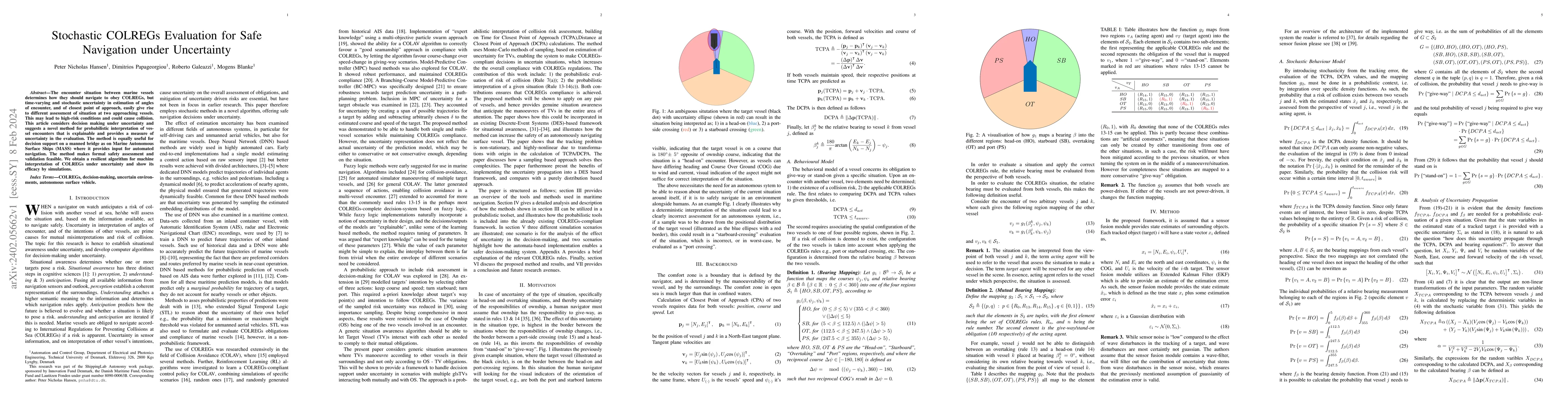 Thumbnail for Stochastic COLREGs Evaluation for Safe Navigation under Uncertainty