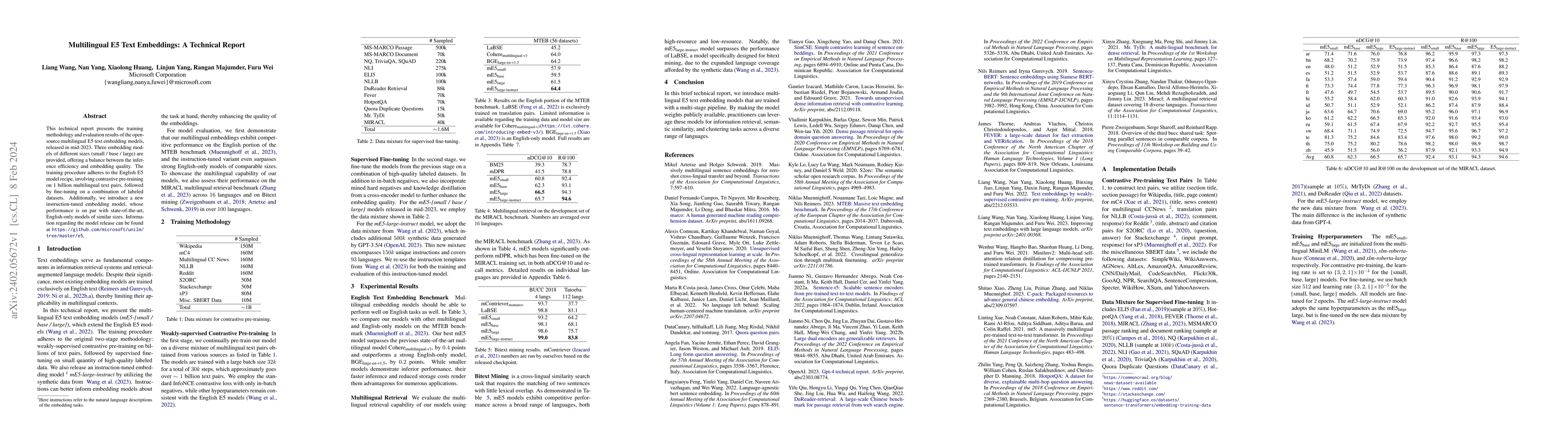 Thumbnail for Multilingual E5 Text Embeddings: A Technical Report