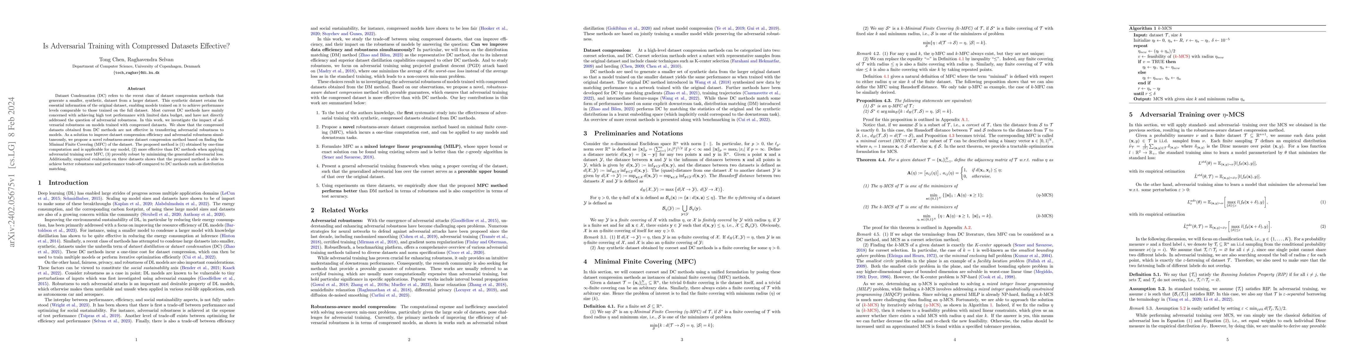 Thumbnail for Is Adversarial Training with Compressed Datasets Effective?