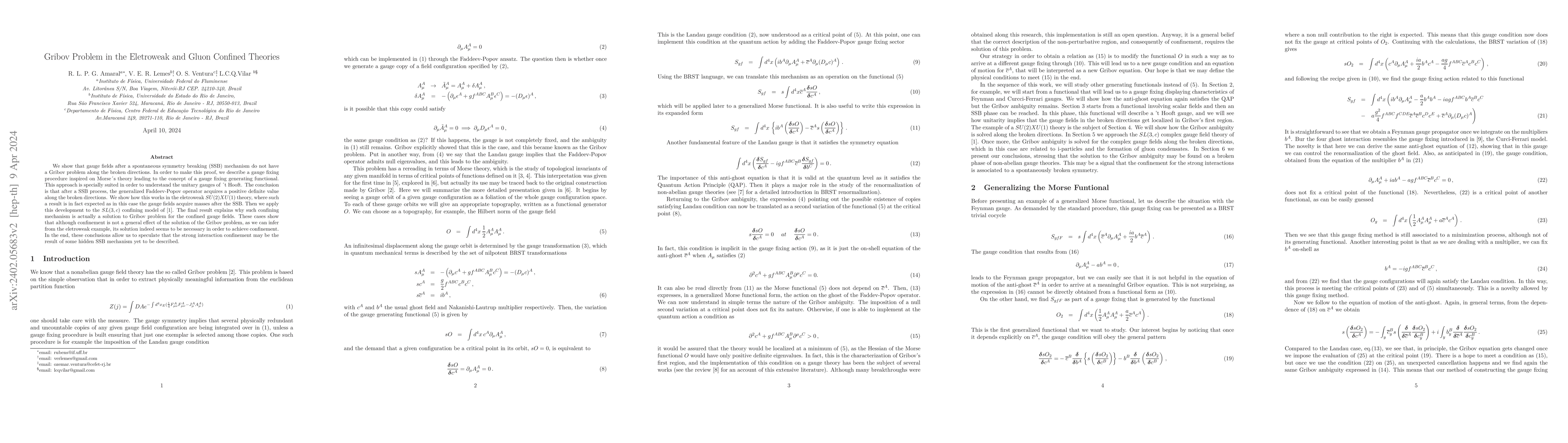 Thumbnail for Gribov Problem in the Eletroweak and Gluon Confined Theories