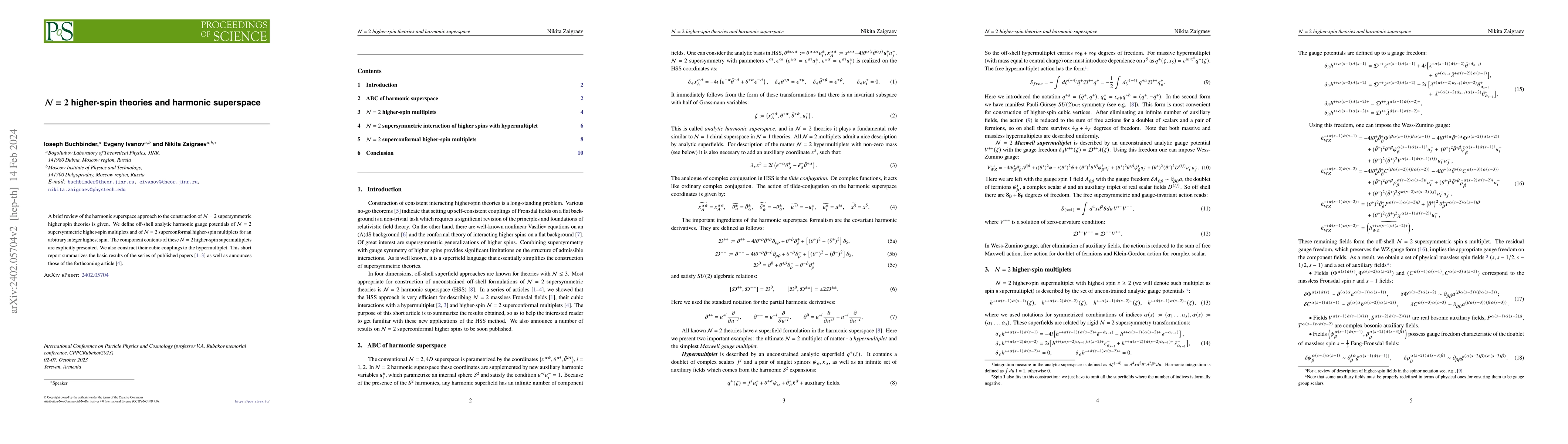 Thumbnail for $\mathcal{N}=2$ higher-spin theories and harmonic superspace