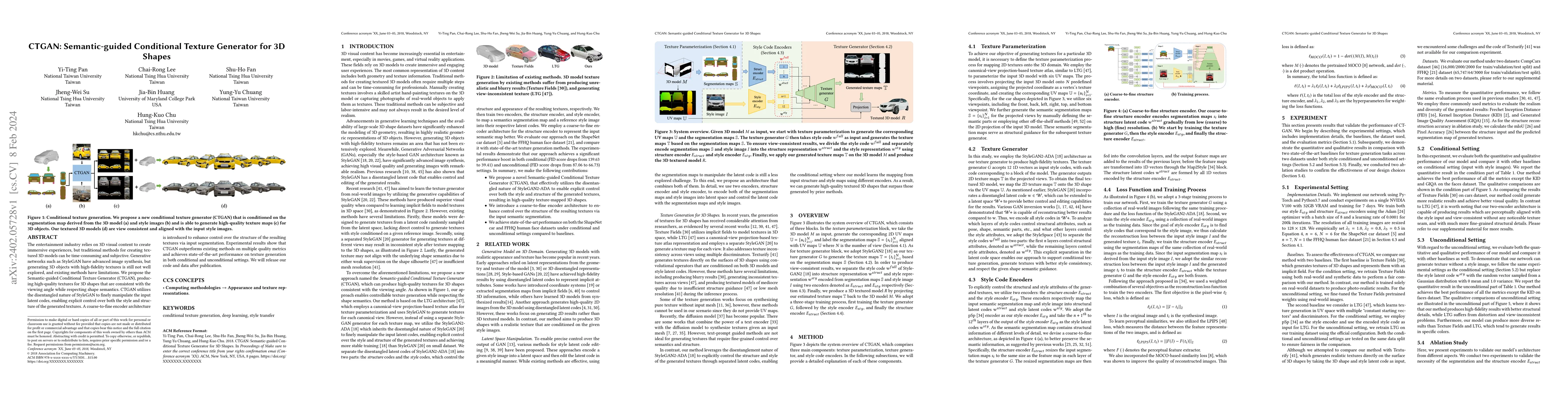 Thumbnail for CTGAN: Semantic-guided Conditional Texture Generator for 3D Shapes