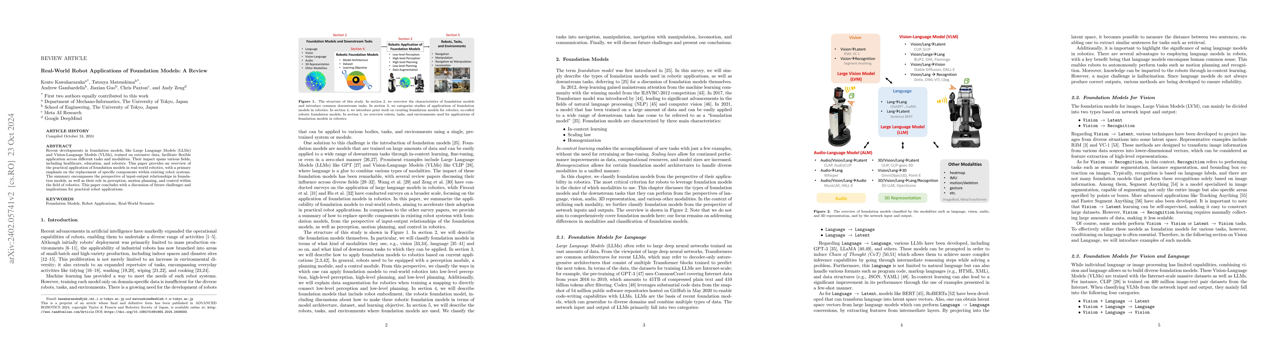 Thumbnail for Real-World Robot Applications of Foundation Models: A Review