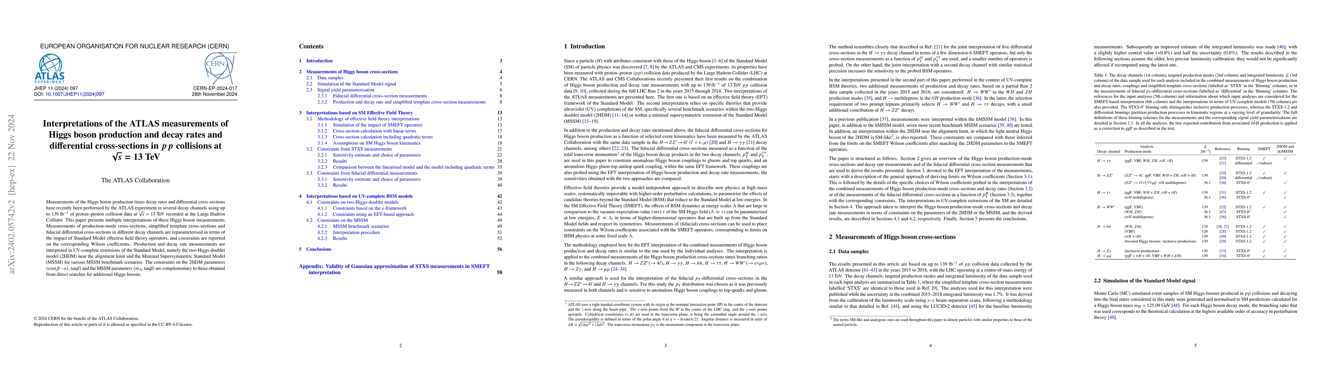Thumbnail for Interpretations of the ATLAS measurements of Higgs boson production and
  decay rates and differential cross-sections in $pp$ collisions at
  $\sqrt{s}=13$ TeV