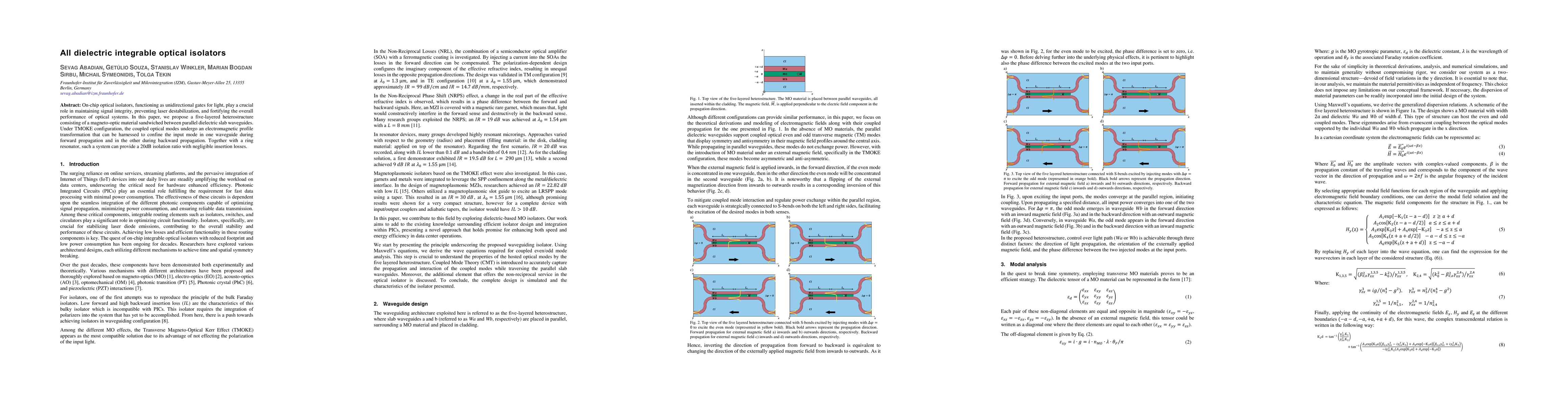 Thumbnail for All dielectric integrable optical isolators