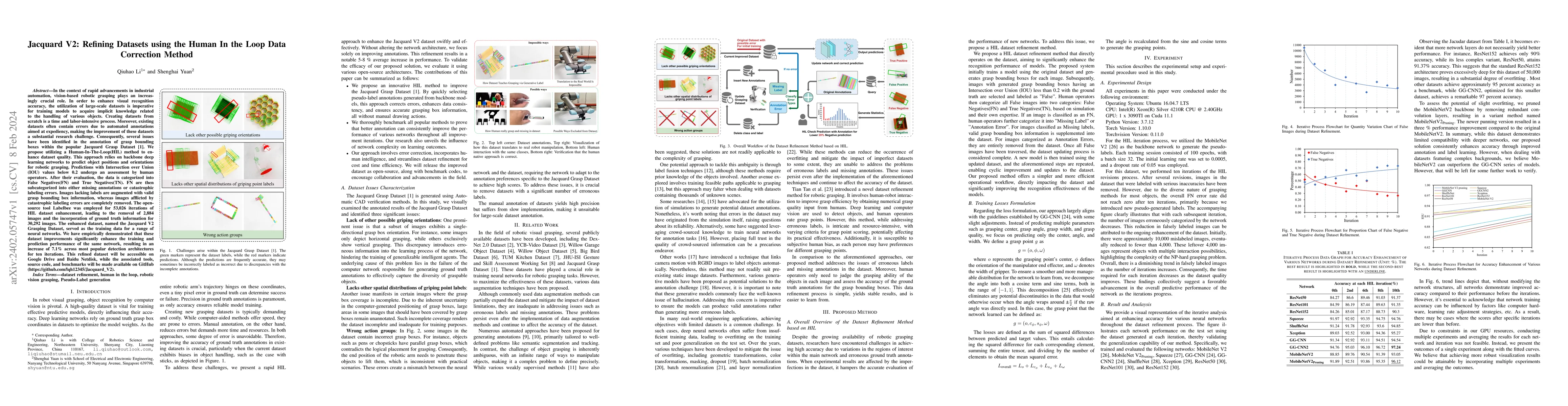 Thumbnail for Jacquard V2: Refining Datasets using the Human In the Loop Data
  Correction Method