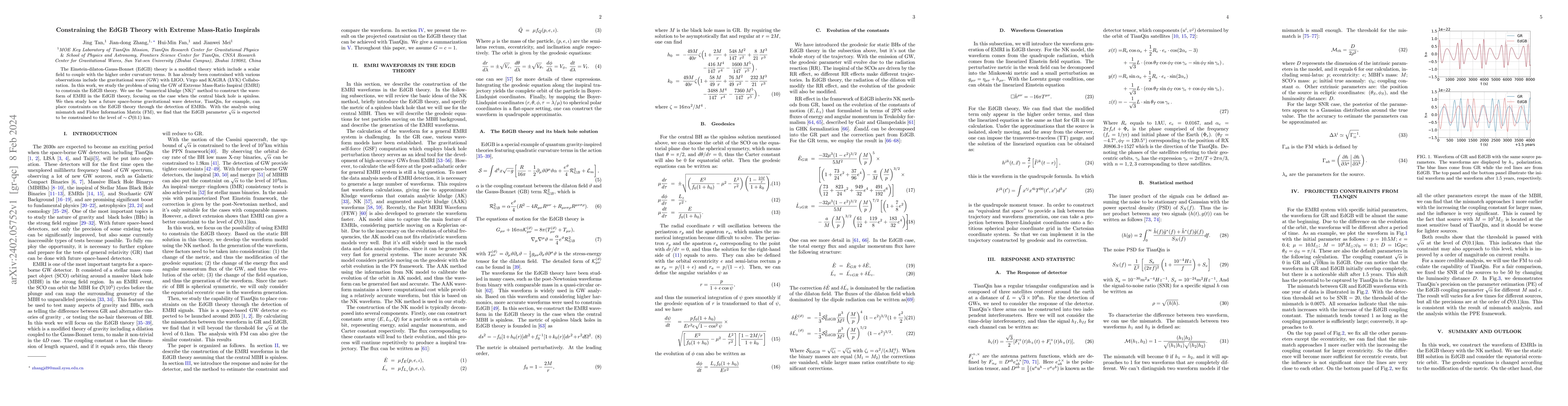 Thumbnail for Constraining the EdGB Theory with Extreme Mass-Ratio Inspirals