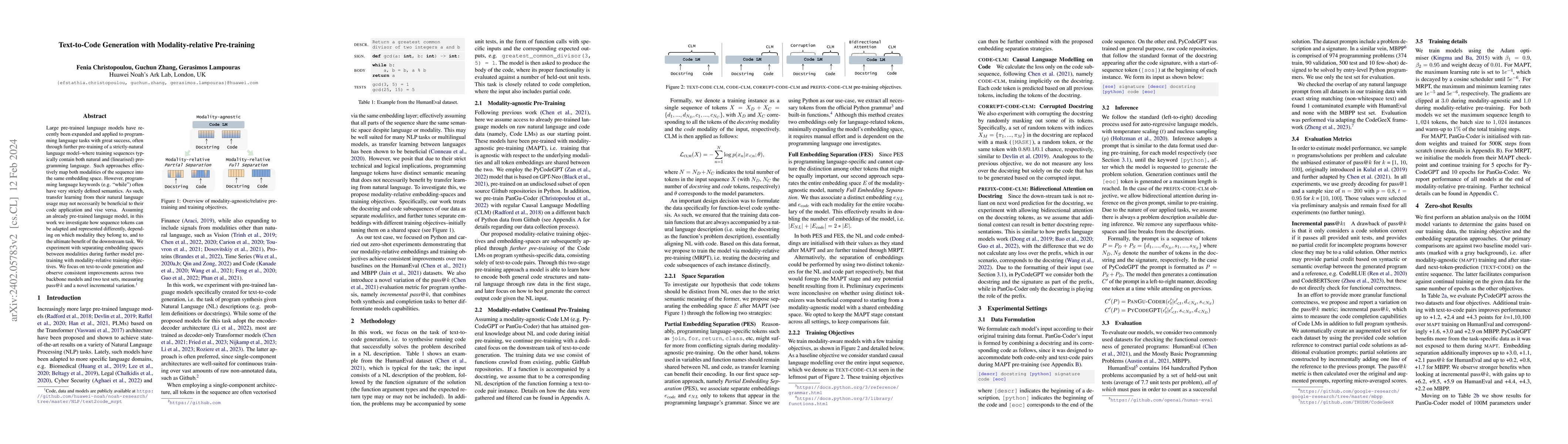 Thumbnail for Text-to-Code Generation with Modality-relative Pre-training
