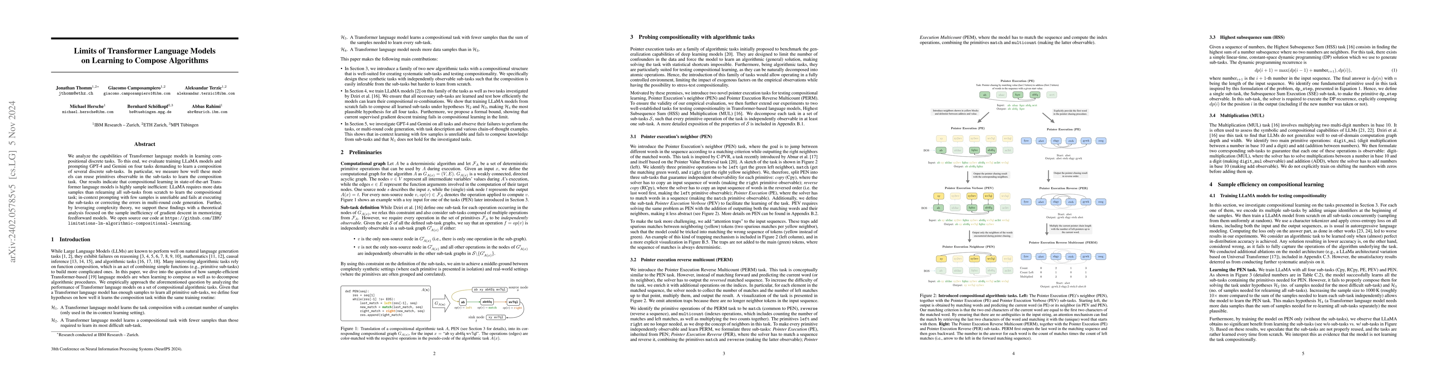 Thumbnail for Limits of Transformer Language Models on Learning to Compose Algorithms