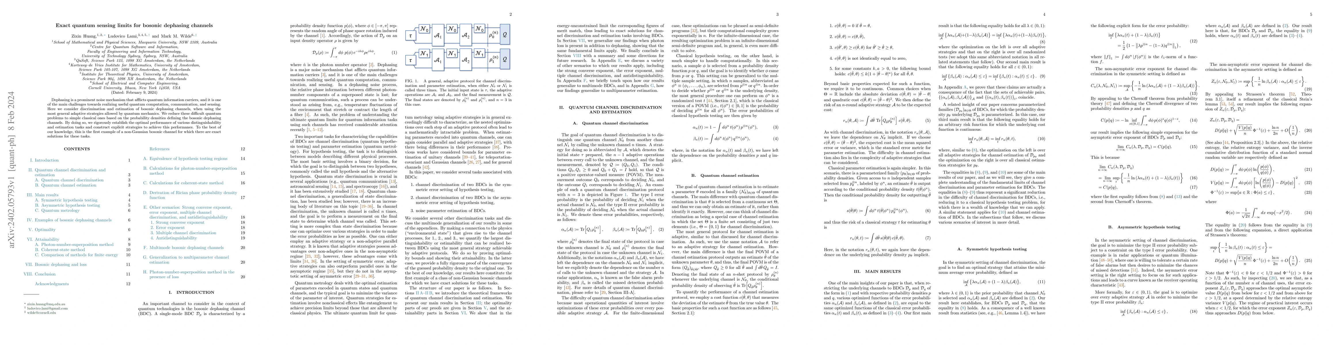 Thumbnail for Exact quantum sensing limits for bosonic dephasing channels