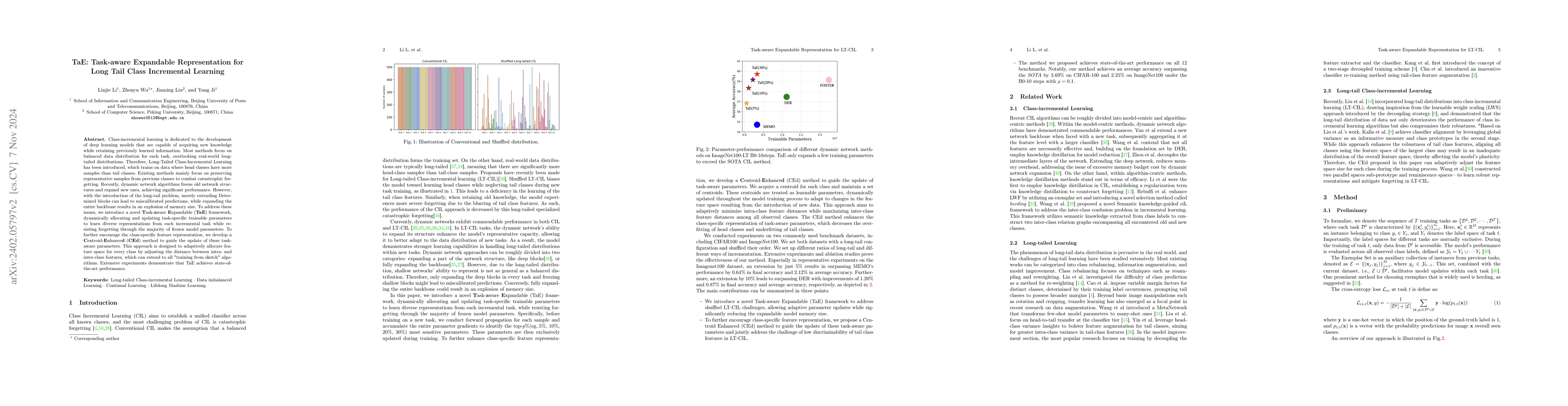 Thumbnail for TaE: Task-aware Expandable Representation for Long Tail Class
  Incremental Learning
