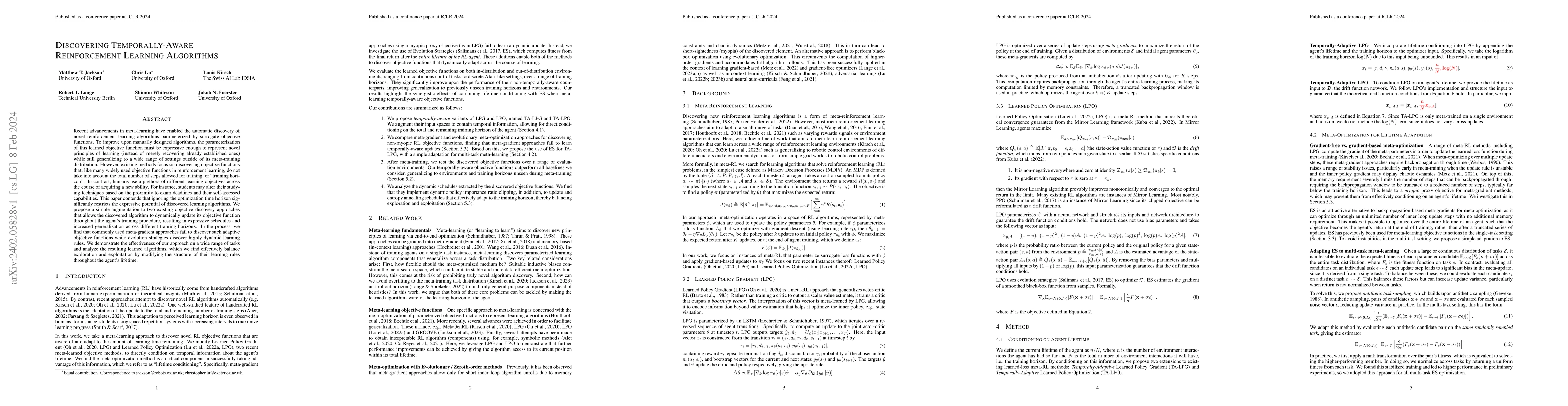 Thumbnail for Discovering Temporally-Aware Reinforcement Learning Algorithms