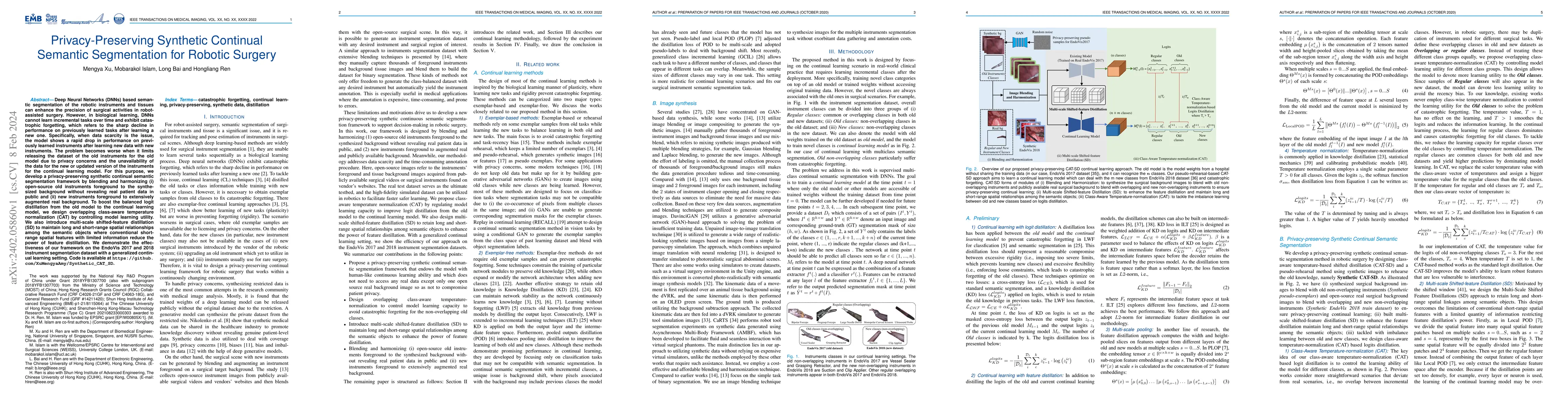 Thumbnail for Privacy-Preserving Synthetic Continual Semantic Segmentation for Robotic
  Surgery