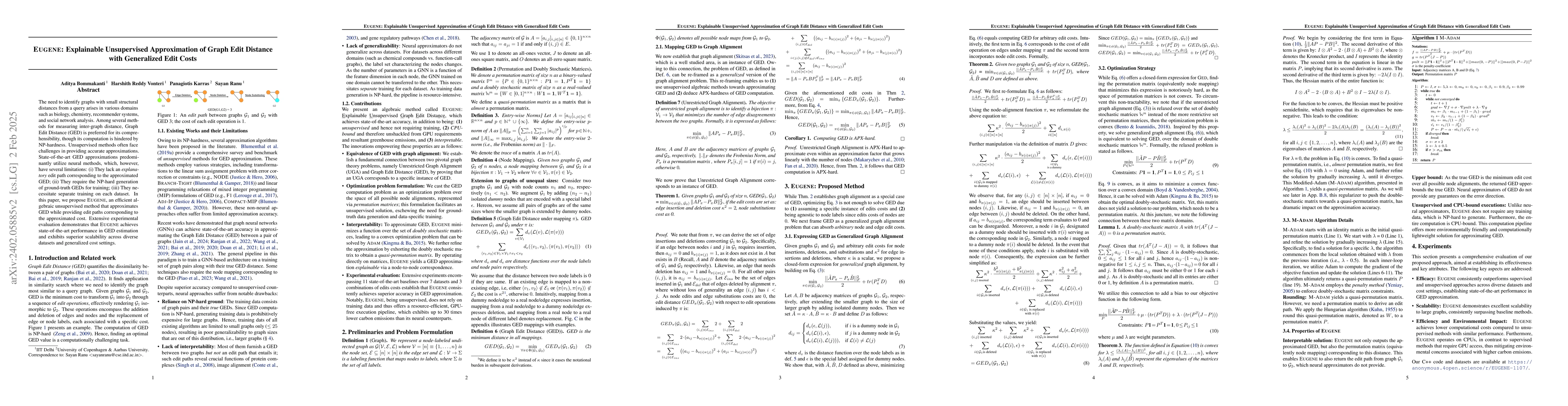 Thumbnail for EUGENE: Explainable Unsupervised Approximation of Graph Edit Distance