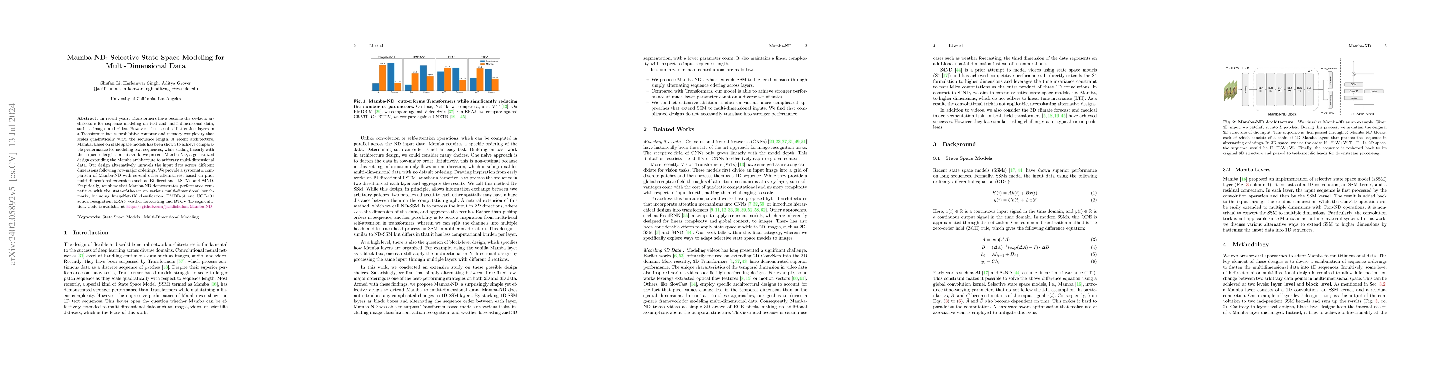 Thumbnail for Mamba-ND: Selective State Space Modeling for Multi-Dimensional Data