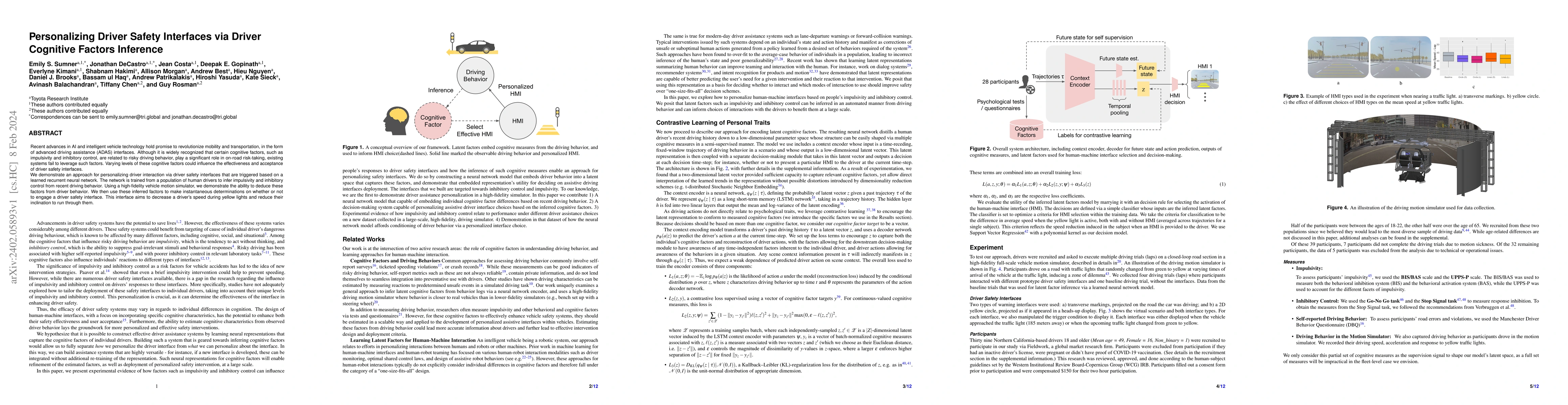 Thumbnail for Personalizing Driver Safety Interfaces via Driver Cognitive Factors
  Inference