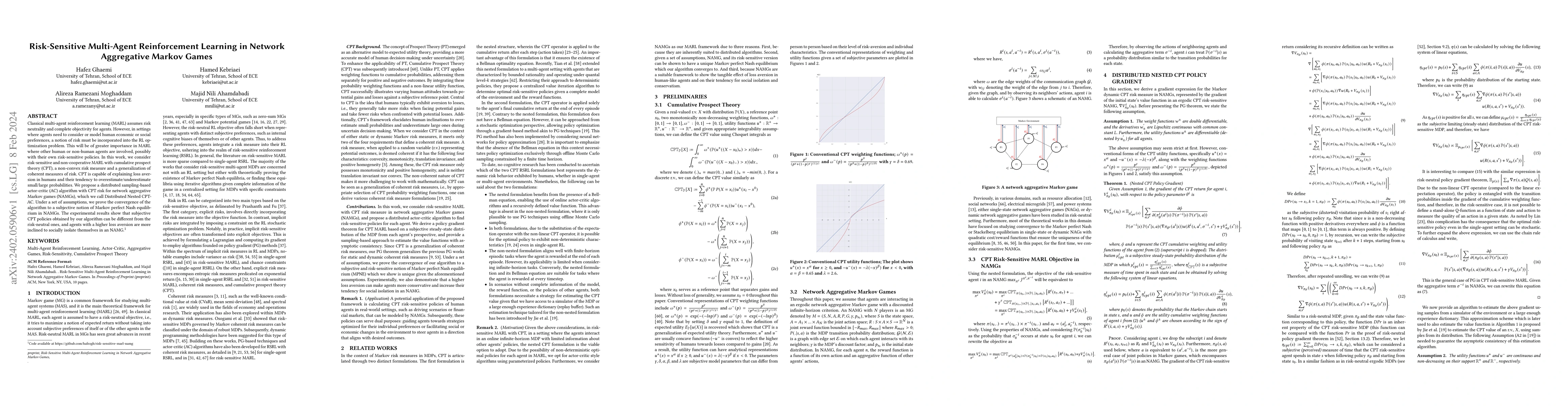 Thumbnail for Risk-Sensitive Multi-Agent Reinforcement Learning in Network Aggregative
  Markov Games