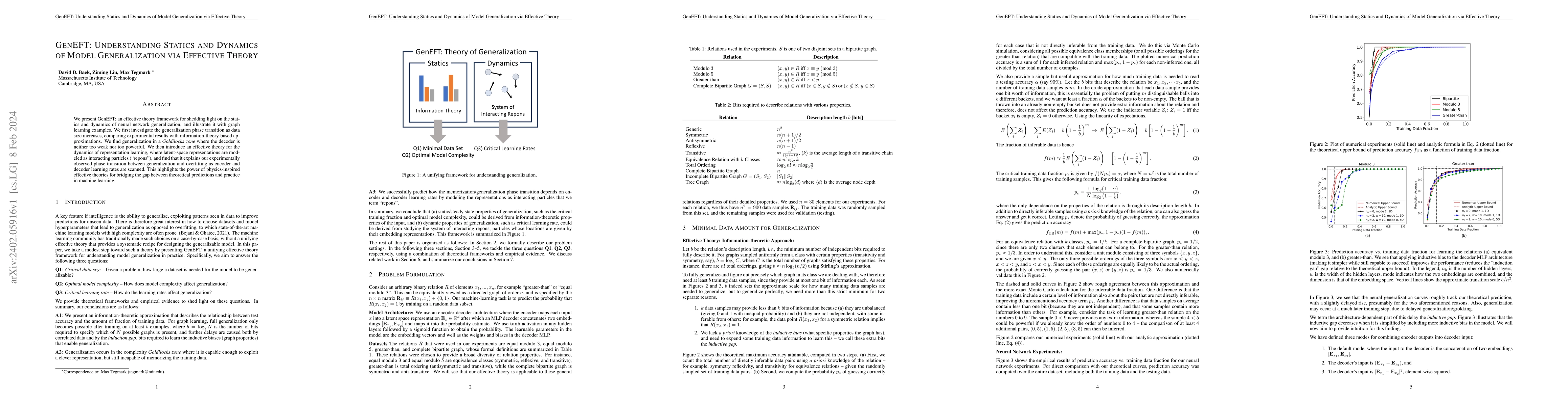 Thumbnail for GenEFT: Understanding Statics and Dynamics of Model Generalization via
  Effective Theory