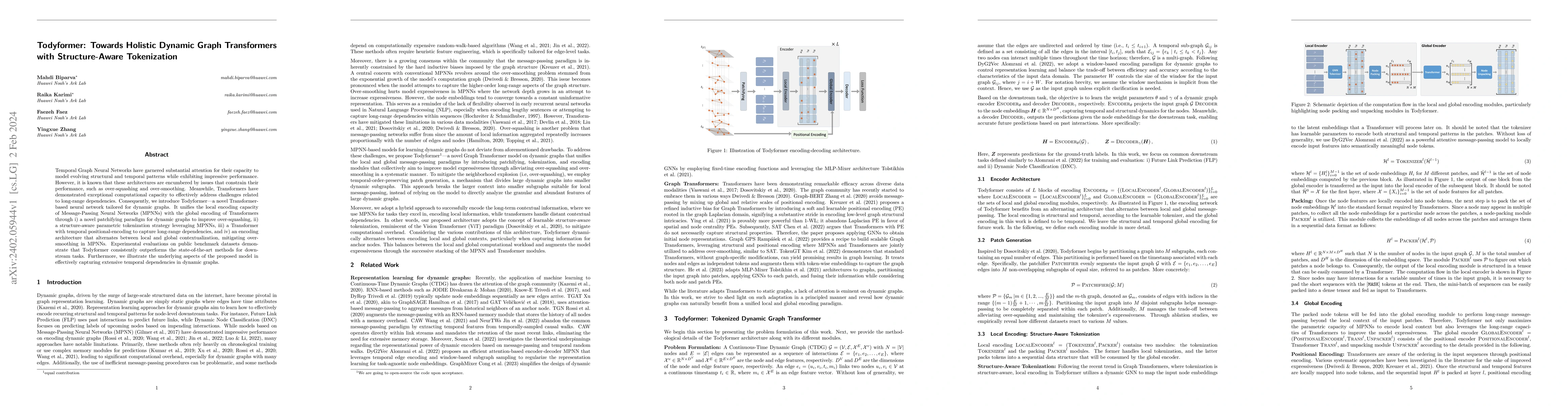 Thumbnail for Todyformer: Towards Holistic Dynamic Graph Transformers with
  Structure-Aware Tokenization