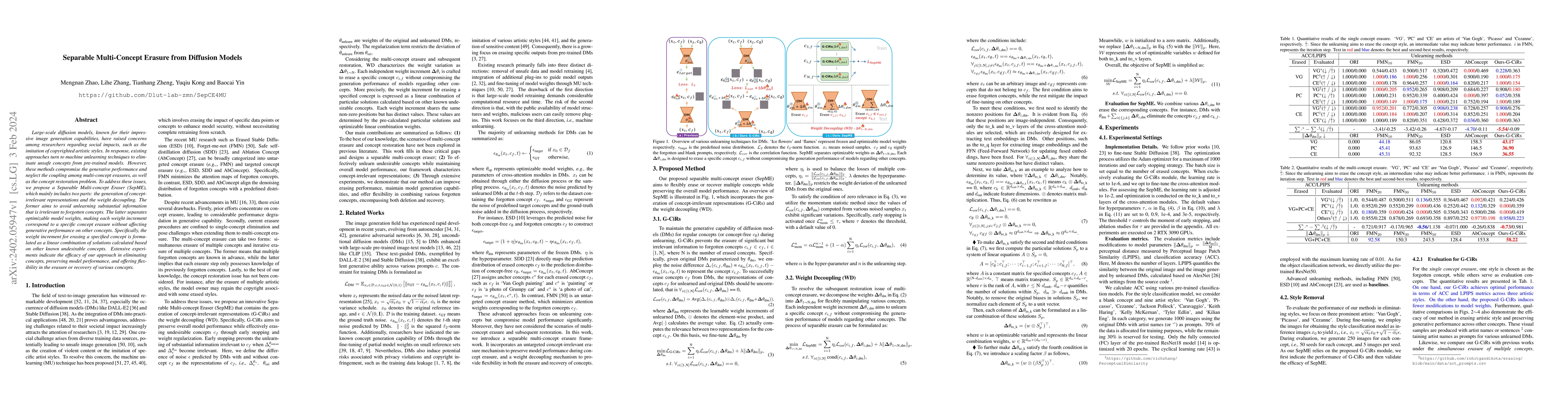 Thumbnail for Separable Multi-Concept Erasure from Diffusion Models