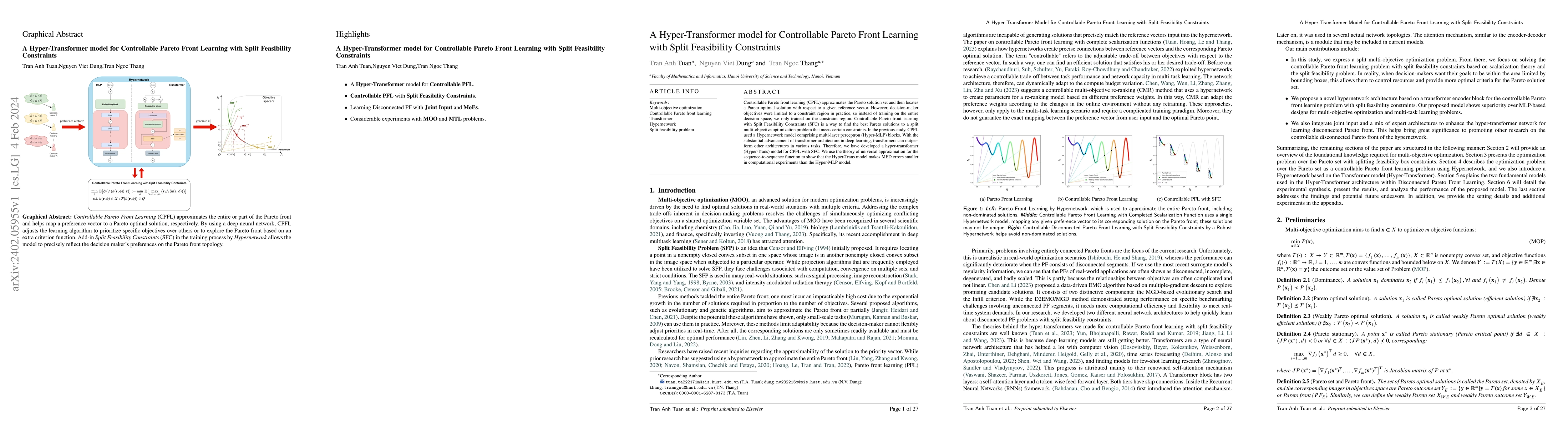 Thumbnail for A Hyper-Transformer model for Controllable Pareto Front Learning with
  Split Feasibility Constraints