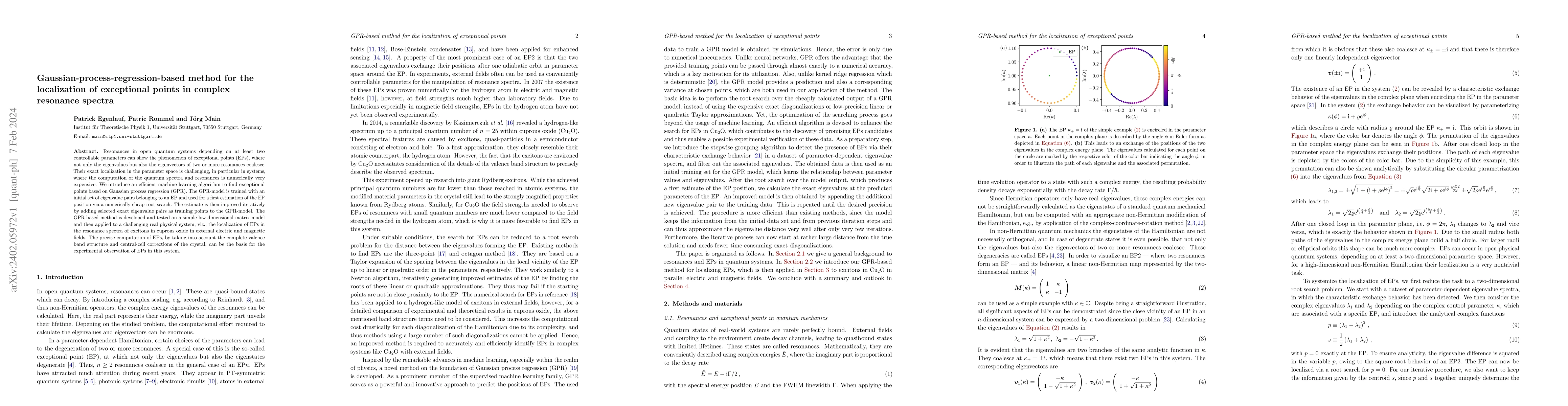 Thumbnail for Gaussian-process-regression-based method for the localization of
  exceptional points in complex resonance spectra