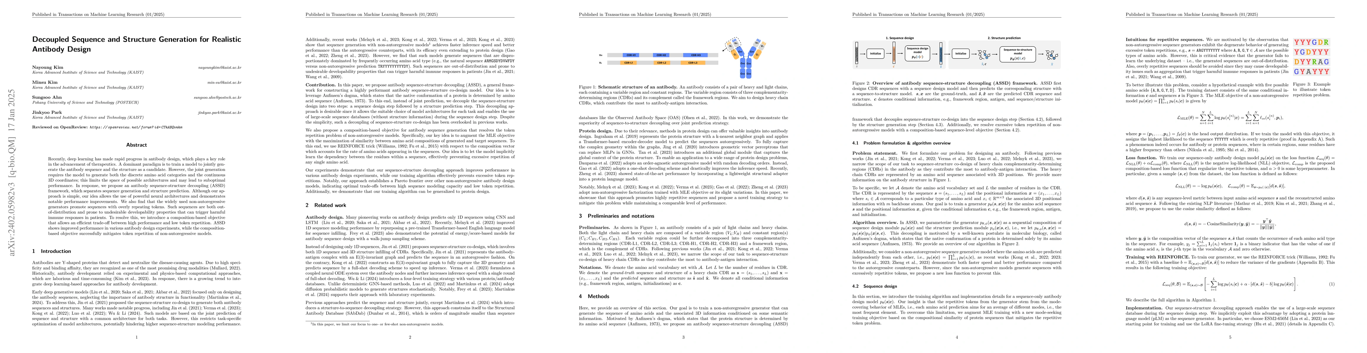 Thumbnail for Decoupled Sequence and Structure Generation for Realistic Antibody
  Design