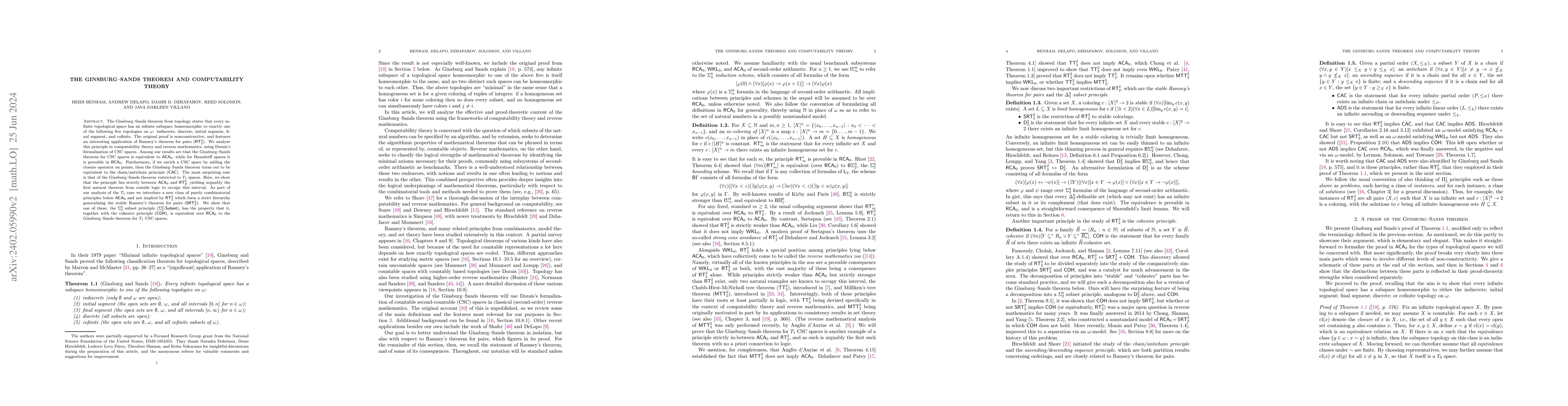 Thumbnail for The Ginsburg--Sands theorem and computability theory